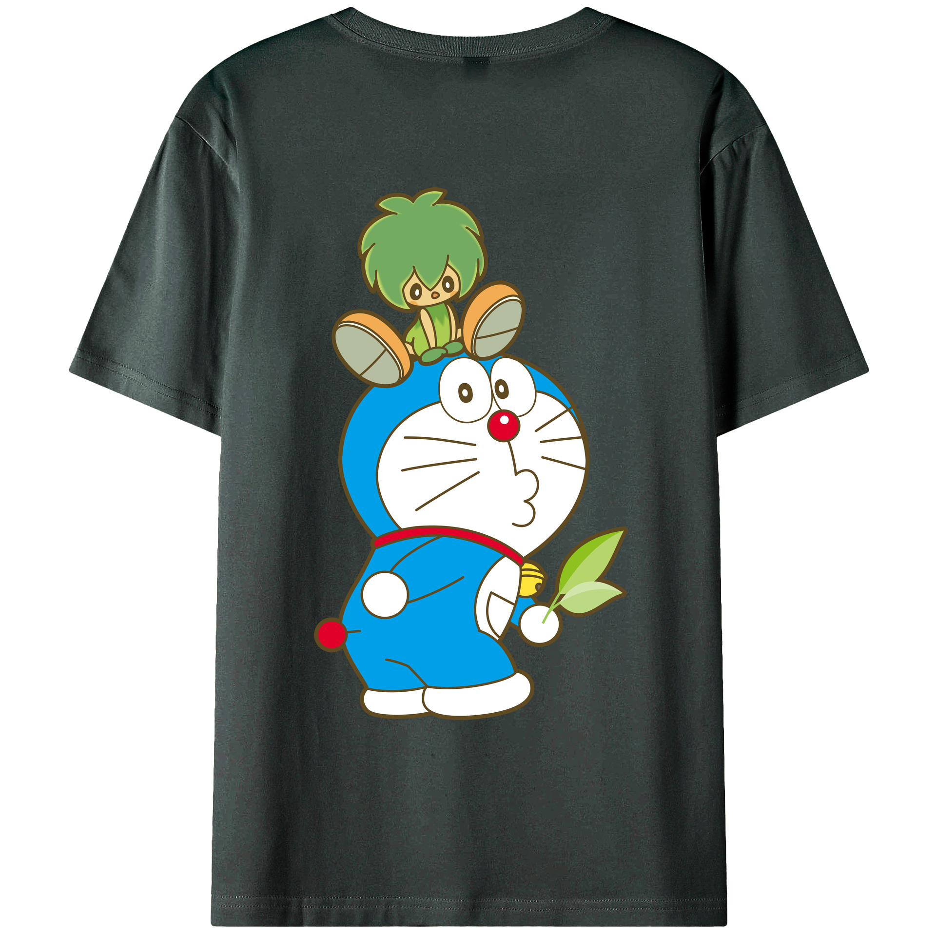 （画像用） ドラえもん Doraemon 綿100％ メンズ半袖Tシャツ（バックプリント） 通気性